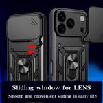 Capa de telemóvel TPU+PC com design de tampa deslizante para câmara, para iPhone 17e / 16e, para iPhone 17 Pro Max, para iPhone 17 Pro, para iPhone 17, para iPhone Air, para iPhone 16 Pro Max