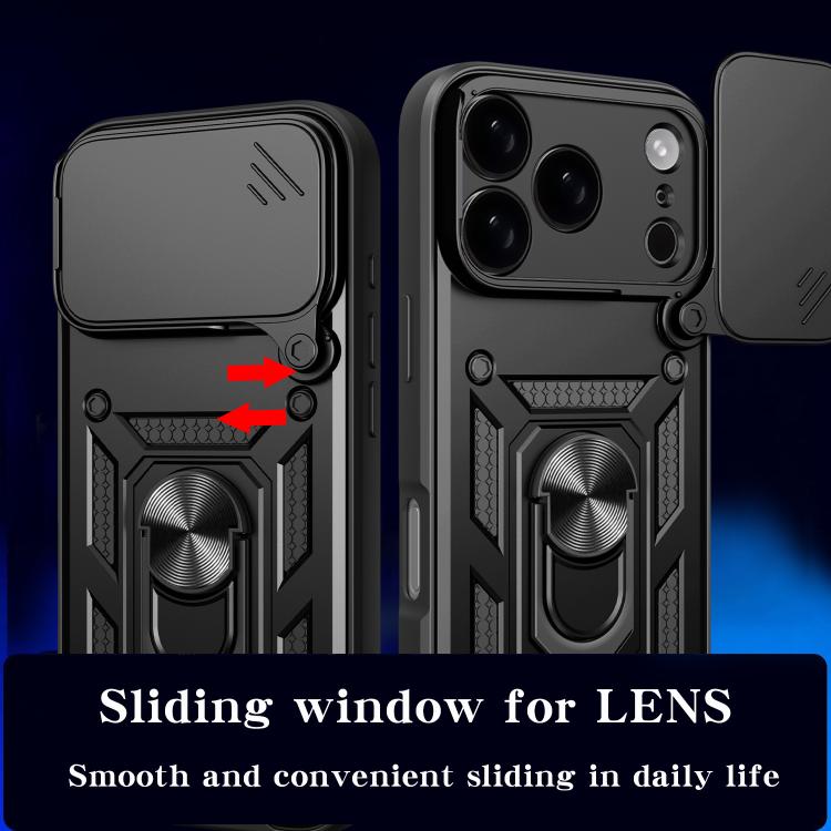 Capa de telemóvel TPU+PC com design de tampa deslizante para câmara, para iPhone 17e / 16e, para iPhone 17 Pro Max, para iPhone 17 Pro, para iPhone 17, para iPhone Air, para iPhone 16 Pro Max