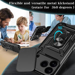 Capa de telemóvel TPU+PC com design de tampa deslizante para câmara, para iPhone 17e / 16e, para iPhone 17 Pro Max, para iPhone 17 Pro, para iPhone 17, para iPhone Air, para iPhone 16 Pro Max
