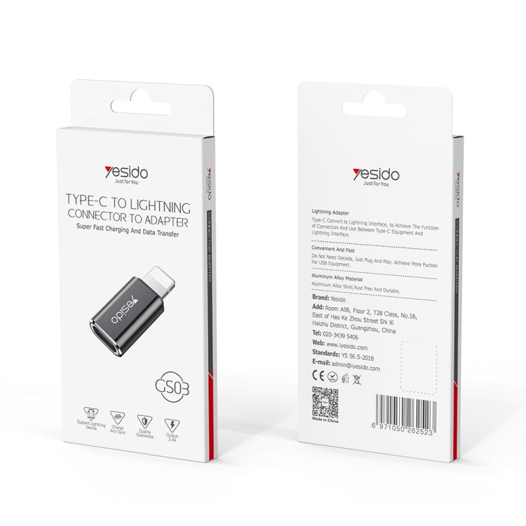Yesido GS03 Adaptador de Carregamento 8 Pinos para Type-C