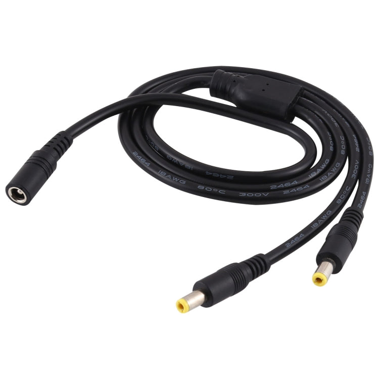 Adaptador Divisor de Energia DC Plug 1 para 2 Fêmea para Macho 5.5 x 2.5mm, Comprimento do Cabo: 70cm