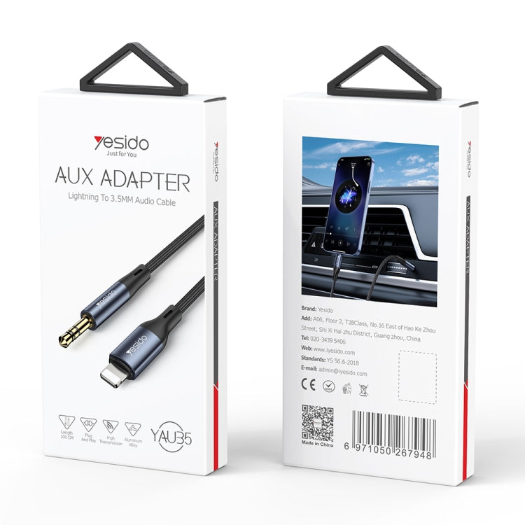 Cabo Adaptador de Áudio Yesido YAU35 8 Pinos para AUX 3.5mm, YAU35