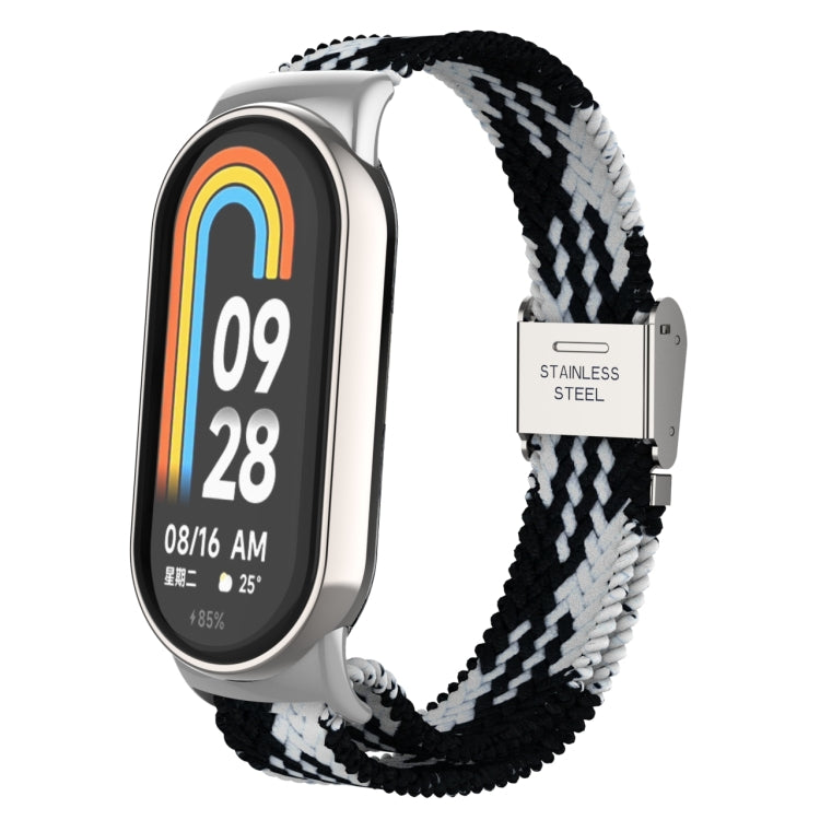 Metal Head + Adjustable Nylon Braided Steel Buckle Watch Band, For Xiaomi Mi Band 8