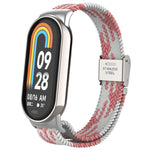 Metal Head + Adjustable Nylon Braided Steel Buckle Watch Band, For Xiaomi Mi Band 8