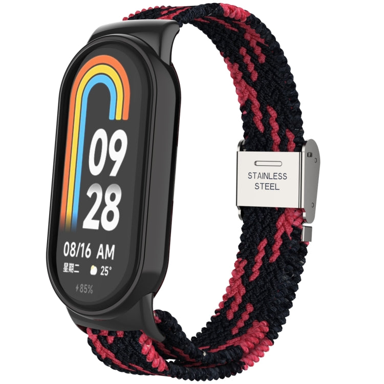 Metal Head + Adjustable Nylon Braided Steel Buckle Watch Band, For Xiaomi Mi Band 8