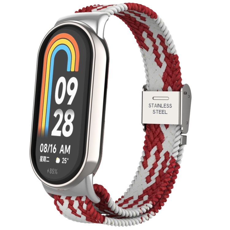 Metal Head + Adjustable Nylon Braided Steel Buckle Watch Band, For Xiaomi Mi Band 8