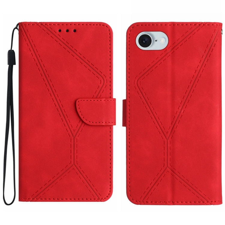 Capa de telemóvel em pele com costura em relevo, para iPhone 17e / 16e, para iPhone 17 Pro Max, para iPhone 17 Pro, para iPhone 17, para iPhone Air, para iPhone 16 Pro Max, para iPhone 16 Pro, para iPhone 16 Plus