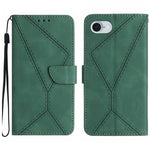 Capa de telemóvel em pele com costura em relevo, para iPhone 17e / 16e, para iPhone 17 Pro Max, para iPhone 17 Pro, para iPhone 17, para iPhone Air, para iPhone 16 Pro Max, para iPhone 16 Pro, para iPhone 16 Plus