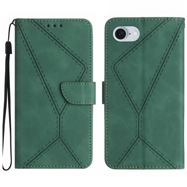 Capa de telemóvel em pele com costura em relevo, para iPhone 17e / 16e, para iPhone 17 Pro Max, para iPhone 17 Pro, para iPhone 17, para iPhone Air, para iPhone 16 Pro Max, para iPhone 16 Pro, para iPhone 16 Plus