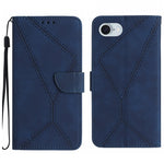 Capa de telemóvel em pele com costura em relevo, para iPhone 17e / 16e, para iPhone 17 Pro Max, para iPhone 17 Pro, para iPhone 17, para iPhone Air, para iPhone 16 Pro Max, para iPhone 16 Pro, para iPhone 16 Plus
