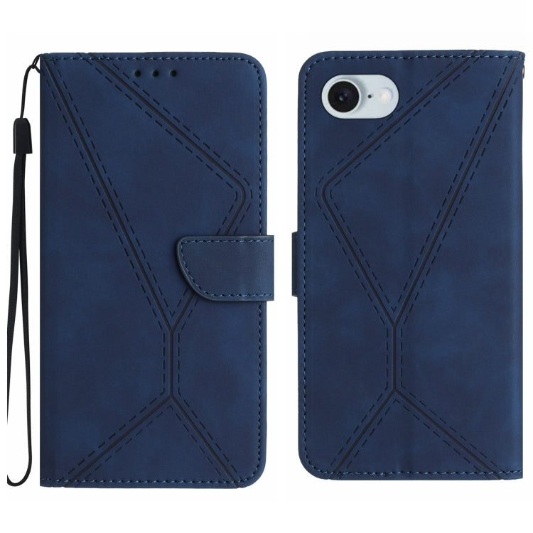 Capa de telemóvel em pele com costura em relevo, para iPhone 17e / 16e, para iPhone 17 Pro Max, para iPhone 17 Pro, para iPhone 17, para iPhone Air, para iPhone 16 Pro Max, para iPhone 16 Pro, para iPhone 16 Plus