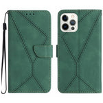 Capa de telemóvel em pele com costura em relevo, para iPhone 17e / 16e, para iPhone 17 Pro Max, para iPhone 17 Pro, para iPhone 17, para iPhone Air, para iPhone 16 Pro Max, para iPhone 16 Pro, para iPhone 16 Plus