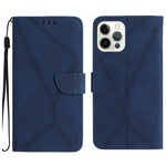 Capa de telemóvel em pele com costura em relevo, para iPhone 17e / 16e, para iPhone 17 Pro Max, para iPhone 17 Pro, para iPhone 17, para iPhone Air, para iPhone 16 Pro Max, para iPhone 16 Pro, para iPhone 16 Plus