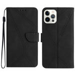 Capa de telemóvel em pele com costura em relevo, para iPhone 17e / 16e, para iPhone 17 Pro Max, para iPhone 17 Pro, para iPhone 17, para iPhone Air, para iPhone 16 Pro Max, para iPhone 16 Pro, para iPhone 16 Plus
