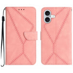Capa de telemóvel em pele com costura em relevo, para iPhone 17e / 16e, para iPhone 17 Pro Max, para iPhone 17 Pro, para iPhone 17, para iPhone Air, para iPhone 16 Pro Max, para iPhone 16 Pro, para iPhone 16 Plus