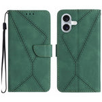 Capa de telemóvel em pele com costura em relevo, para iPhone 17e / 16e, para iPhone 17 Pro Max, para iPhone 17 Pro, para iPhone 17, para iPhone Air, para iPhone 16 Pro Max, para iPhone 16 Pro, para iPhone 16 Plus