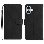 Capa de telemóvel em pele com costura em relevo, para iPhone 17e / 16e, para iPhone 17 Pro Max, para iPhone 17 Pro, para iPhone 17, para iPhone Air, para iPhone 16 Pro Max, para iPhone 16 Pro, para iPhone 16 Plus