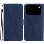 Capa de telemóvel em pele com costura em relevo, para iPhone 17e / 16e, para iPhone 17 Pro Max, para iPhone 17 Pro, para iPhone 17, para iPhone Air, para iPhone 16 Pro Max, para iPhone 16 Pro, para iPhone 16 Plus