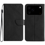 Capa de telemóvel em pele com costura em relevo, para iPhone 17e / 16e, para iPhone 17 Pro Max, para iPhone 17 Pro, para iPhone 17, para iPhone Air, para iPhone 16 Pro Max, para iPhone 16 Pro, para iPhone 16 Plus