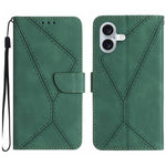 Capa de telemóvel em pele com costura em relevo, para iPhone 17e / 16e, para iPhone 17 Pro Max, para iPhone 17 Pro, para iPhone 17, para iPhone Air, para iPhone 16 Pro Max, para iPhone 16 Pro, para iPhone 16 Plus
