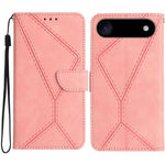 Capa de telemóvel em pele com costura em relevo, para iPhone 17e / 16e, para iPhone 17 Pro Max, para iPhone 17 Pro, para iPhone 17, para iPhone Air, para iPhone 16 Pro Max, para iPhone 16 Pro, para iPhone 16 Plus