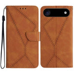 Capa de telemóvel em pele com costura em relevo, para iPhone 17e / 16e, para iPhone 17 Pro Max, para iPhone 17 Pro, para iPhone 17, para iPhone Air, para iPhone 16 Pro Max, para iPhone 16 Pro, para iPhone 16 Plus