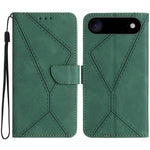 Capa de telemóvel em pele com costura em relevo, para iPhone 17e / 16e, para iPhone 17 Pro Max, para iPhone 17 Pro, para iPhone 17, para iPhone Air, para iPhone 16 Pro Max, para iPhone 16 Pro, para iPhone 16 Plus