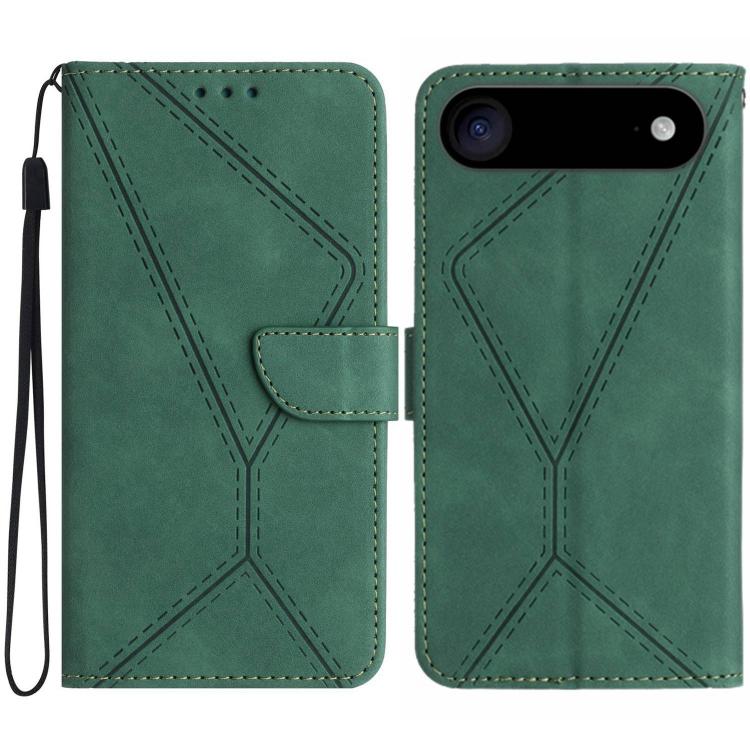 Capa de telemóvel em pele com costura em relevo, para iPhone 17e / 16e, para iPhone 17 Pro Max, para iPhone 17 Pro, para iPhone 17, para iPhone Air, para iPhone 16 Pro Max, para iPhone 16 Pro, para iPhone 16 Plus