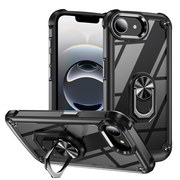 Capa para telemóvel com proteção de lente TPU + PC com suporte de anel, para iPhone 17e / 16e, para iPhone 17 Pro Max, para iPhone 17, para iPhone Air, para iPhone 16 Pro Max, para iPhone 16 Pro, para iPhone 16 Plus, para iPhone 16, para iPhone 15 Pro Max