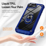 Capa para telemóvel com proteção de lente TPU + PC com suporte de anel, para iPhone 17e / 16e, para iPhone 17 Pro Max, para iPhone 17, para iPhone Air, para iPhone 16 Pro Max, para iPhone 16 Pro, para iPhone 16 Plus, para iPhone 16, para iPhone 15 Pro Max