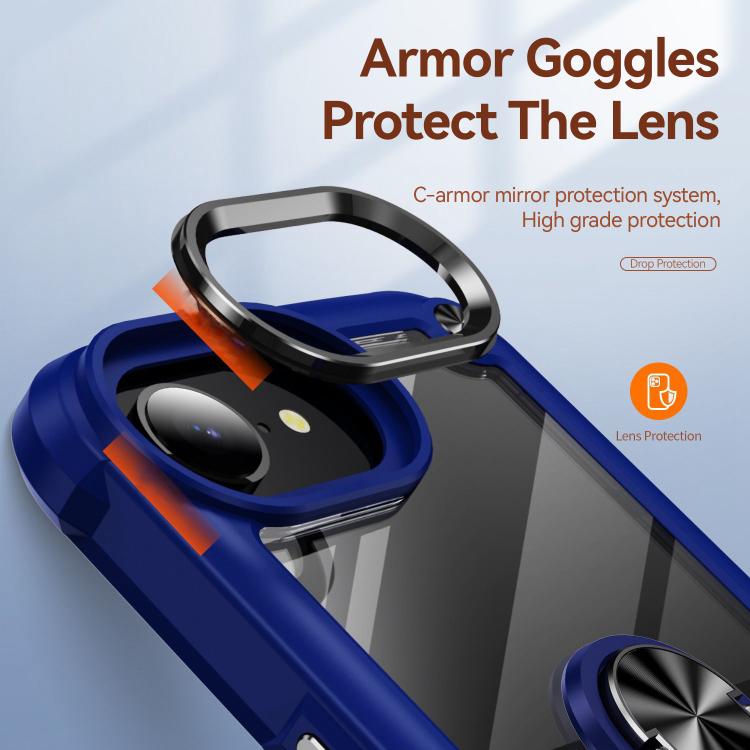 Capa para telemóvel com proteção de lente TPU + PC com suporte de anel, para iPhone 17e / 16e, para iPhone 17 Pro Max, para iPhone 17, para iPhone Air, para iPhone 16 Pro Max, para iPhone 16 Pro, para iPhone 16 Plus, para iPhone 16, para iPhone 15 Pro Max