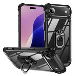 Capa para telemóvel com proteção de lente TPU + PC com suporte de anel, para iPhone 17e / 16e, para iPhone 17 Pro Max, para iPhone 17, para iPhone Air, para iPhone 16 Pro Max, para iPhone 16 Pro, para iPhone 16 Plus, para iPhone 16, para iPhone 15 Pro Max