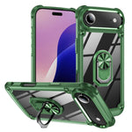 Capa para telemóvel com proteção de lente TPU + PC com suporte de anel, para iPhone 17e / 16e, para iPhone 17 Pro Max, para iPhone 17, para iPhone Air, para iPhone 16 Pro Max, para iPhone 16 Pro, para iPhone 16 Plus, para iPhone 16, para iPhone 15 Pro Max