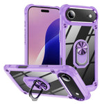 Capa para telemóvel com proteção de lente TPU + PC com suporte de anel, para iPhone 17e / 16e, para iPhone 17 Pro Max, para iPhone 17, para iPhone Air, para iPhone 16 Pro Max, para iPhone 16 Pro, para iPhone 16 Plus, para iPhone 16, para iPhone 15 Pro Max