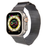 Correia de relógio magnética metálica milanesa, para Apple Watch SE 2023 40mm, para Apple Watch Ultra 2 49mm, para Apple Watch 8 45mm