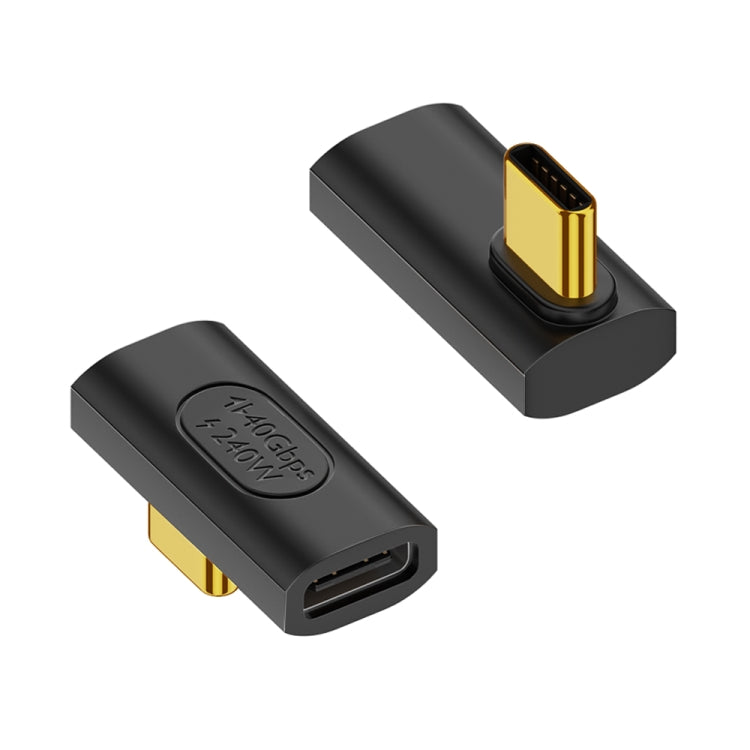 Adaptador com Curva Média Fêmea USB-C / Tipo-C para USB-C / Tipo-C Macho 40Gbps 240W, Adaptador com Curva Média