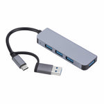 Estação de Acoplamento HUB Multifuncional 4 em 1 USB+USB-C/Tipo-C para USB, 2301