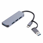 Estação de Acoplamento HUB Multifuncional 4 em 1 USB+USB-C/Tipo-C para USB, 2301