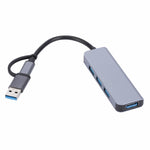 Estação de Acoplamento HUB Multifuncional 4 em 1 USB+USB-C/Tipo-C para USB, 2301