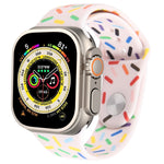 Correia de Relógio de Silicone Gotas de Arco-íris, Para Apple Watch SE 2023 44mm, Para Apple Watch Ultra 49mm, Para Apple Watch SE 2023 40mm, Para Apple Watch 8 41mm