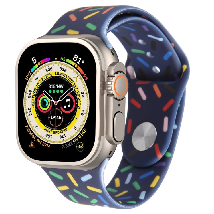 Correia de Relógio de Silicone Gotas de Arco-íris, Para Apple Watch SE 2023 44mm, Para Apple Watch Ultra 49mm, Para Apple Watch SE 2023 40mm, Para Apple Watch 8 41mm