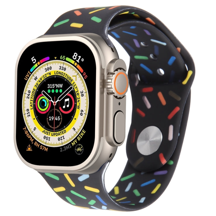 Correia de Relógio de Silicone Gotas de Arco-íris, Para Apple Watch SE 2023 44mm, Para Apple Watch Ultra 49mm, Para Apple Watch SE 2023 40mm, Para Apple Watch 8 41mm