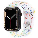 Rainbow Raindrops Silicone Watch Band, For Apple Watch 9 41mm, For Apple Watch SE 2022 44mm, For Apple Watch 7 41mm, For Apple Watch 7 45mm