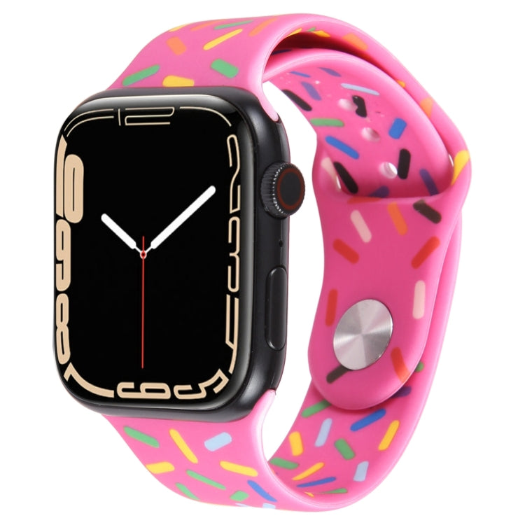Rainbow Raindrops Silicone Watch Band, For Apple Watch 9 41mm, For Apple Watch SE 2022 44mm, For Apple Watch 7 41mm, For Apple Watch 7 45mm