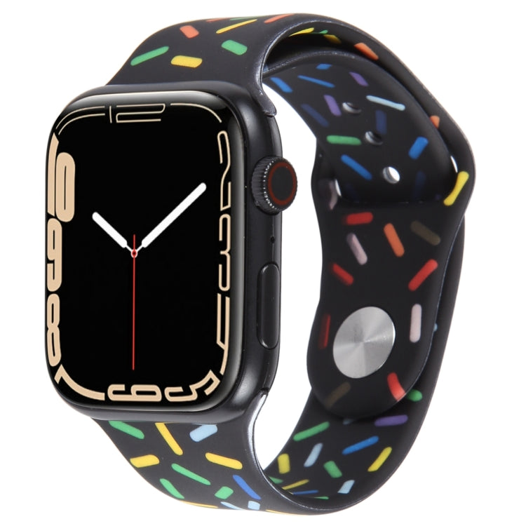 Rainbow Raindrops Silicone Watch Band, For Apple Watch 8 45mm, For Apple Watch Ultra 2 49mm, For Apple Watch 9 45mm, For Apple Watch SE 2022 40mm