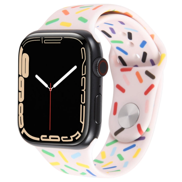 Rainbow Raindrops Silicone Watch Band, For Apple Watch 5 44mm, For Apple Watch 5 40mm, For Apple Watch 4 44mm, For Apple Watch 4 40mm