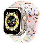 Correia de Relógio de Silicone Gotas de Arco-íris, Para Apple Watch SE 2023 44mm, Para Apple Watch Ultra 49mm, Para Apple Watch SE 2023 40mm, Para Apple Watch 8 41mm