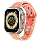 Correia de Relógio de Silicone Gotas de Arco-íris, Para Apple Watch SE 2023 44mm, Para Apple Watch Ultra 49mm, Para Apple Watch SE 2023 40mm, Para Apple Watch 8 41mm