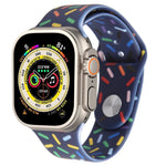 Correia de Relógio de Silicone Gotas de Arco-íris, Para Apple Watch SE 2023 44mm, Para Apple Watch Ultra 49mm, Para Apple Watch SE 2023 40mm, Para Apple Watch 8 41mm