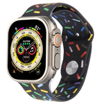 Correia de Relógio de Silicone Gotas de Arco-íris, Para Apple Watch SE 2023 44mm, Para Apple Watch Ultra 49mm, Para Apple Watch SE 2023 40mm, Para Apple Watch 8 41mm